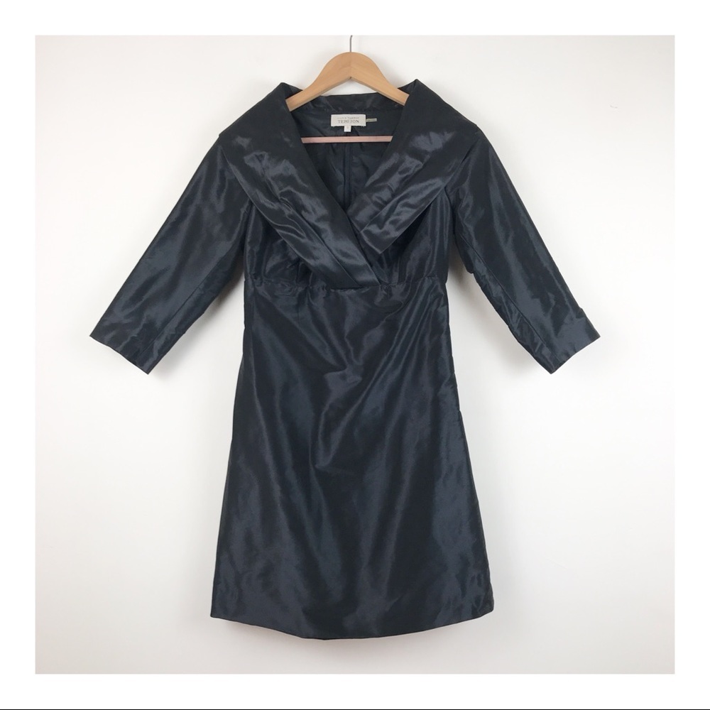 Rickie Freeman for Teri Jon Black Taffeta Dress Size 4